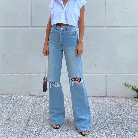 Zara Denim - Zara Wide Leg Hi Rise Jeans